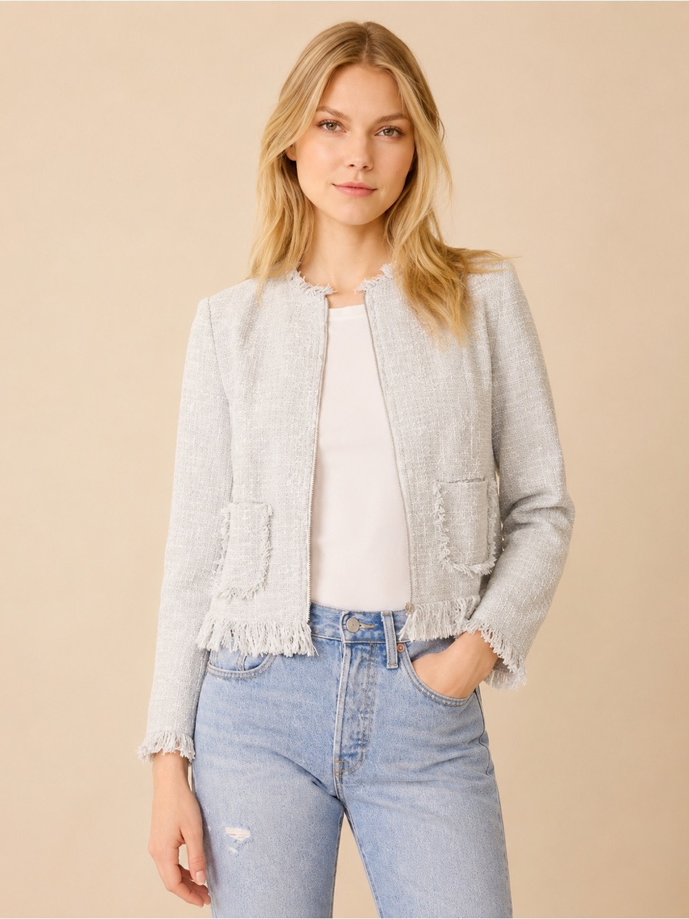 Rebecca Taylor Slub Suiting Jacket Dove Grey- alike new condition amazing piece✨